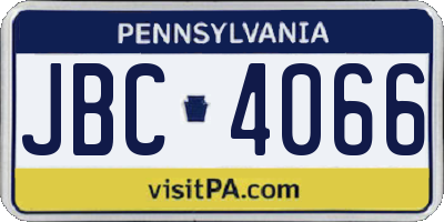 PA license plate JBC4066