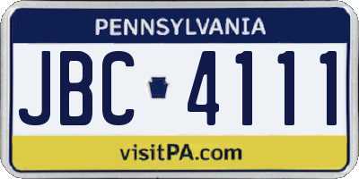 PA license plate JBC4111