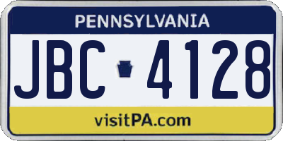 PA license plate JBC4128