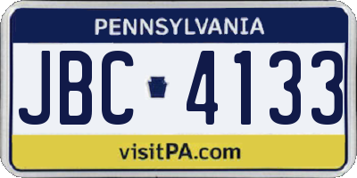 PA license plate JBC4133