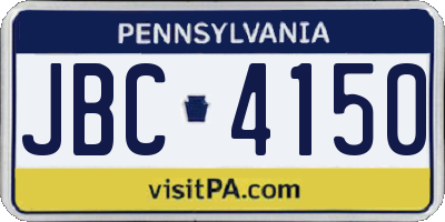 PA license plate JBC4150