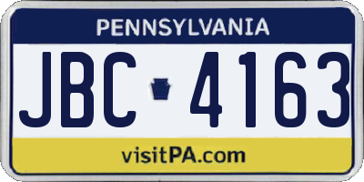 PA license plate JBC4163