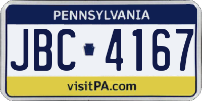 PA license plate JBC4167