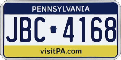 PA license plate JBC4168