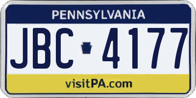 PA license plate JBC4177