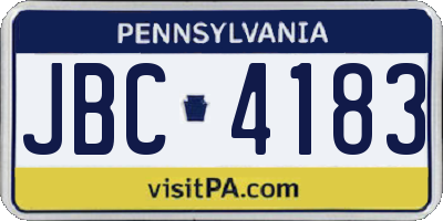 PA license plate JBC4183