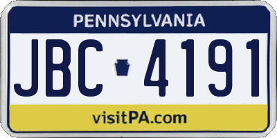 PA license plate JBC4191