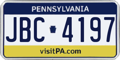 PA license plate JBC4197