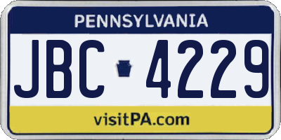 PA license plate JBC4229
