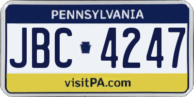 PA license plate JBC4247