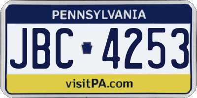 PA license plate JBC4253