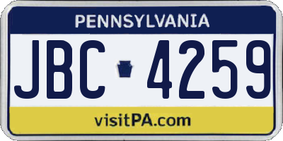 PA license plate JBC4259
