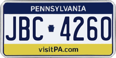 PA license plate JBC4260