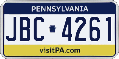 PA license plate JBC4261