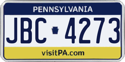 PA license plate JBC4273