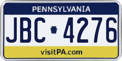 PA license plate JBC4276