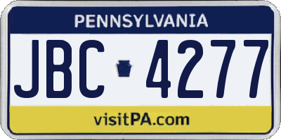 PA license plate JBC4277