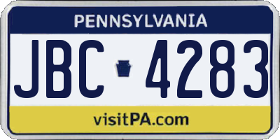 PA license plate JBC4283
