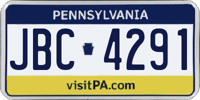 PA license plate JBC4291