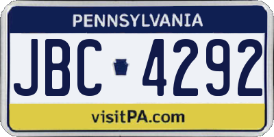 PA license plate JBC4292