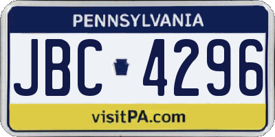 PA license plate JBC4296