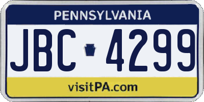 PA license plate JBC4299