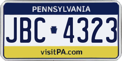 PA license plate JBC4323