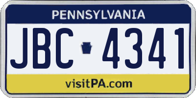 PA license plate JBC4341