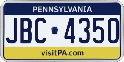 PA license plate JBC4350