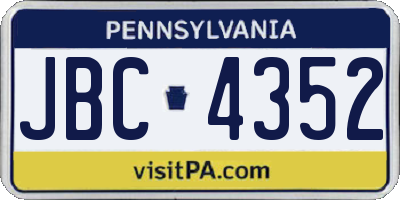 PA license plate JBC4352