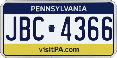 PA license plate JBC4366