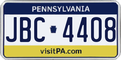 PA license plate JBC4408