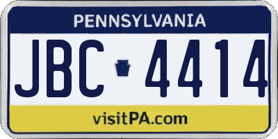 PA license plate JBC4414