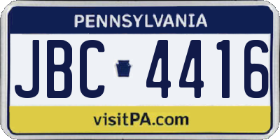 PA license plate JBC4416