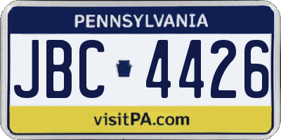 PA license plate JBC4426