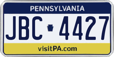 PA license plate JBC4427