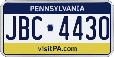 PA license plate JBC4430