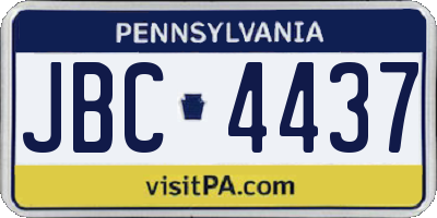 PA license plate JBC4437