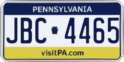 PA license plate JBC4465