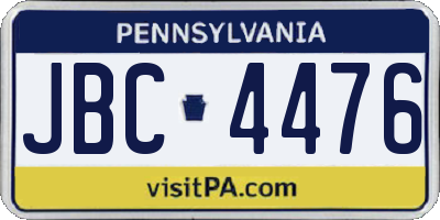 PA license plate JBC4476