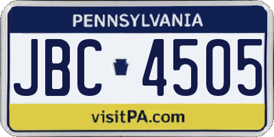 PA license plate JBC4505