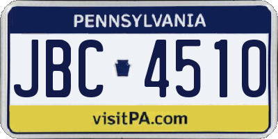 PA license plate JBC4510