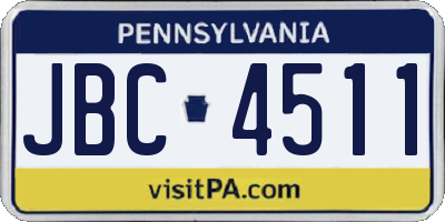 PA license plate JBC4511
