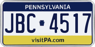 PA license plate JBC4517