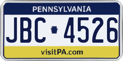 PA license plate JBC4526