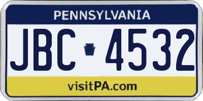 PA license plate JBC4532