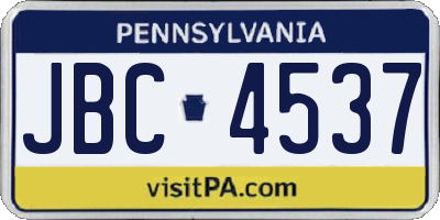PA license plate JBC4537