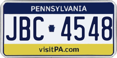 PA license plate JBC4548