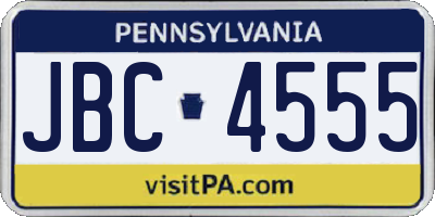 PA license plate JBC4555