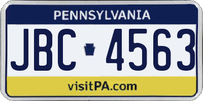 PA license plate JBC4563